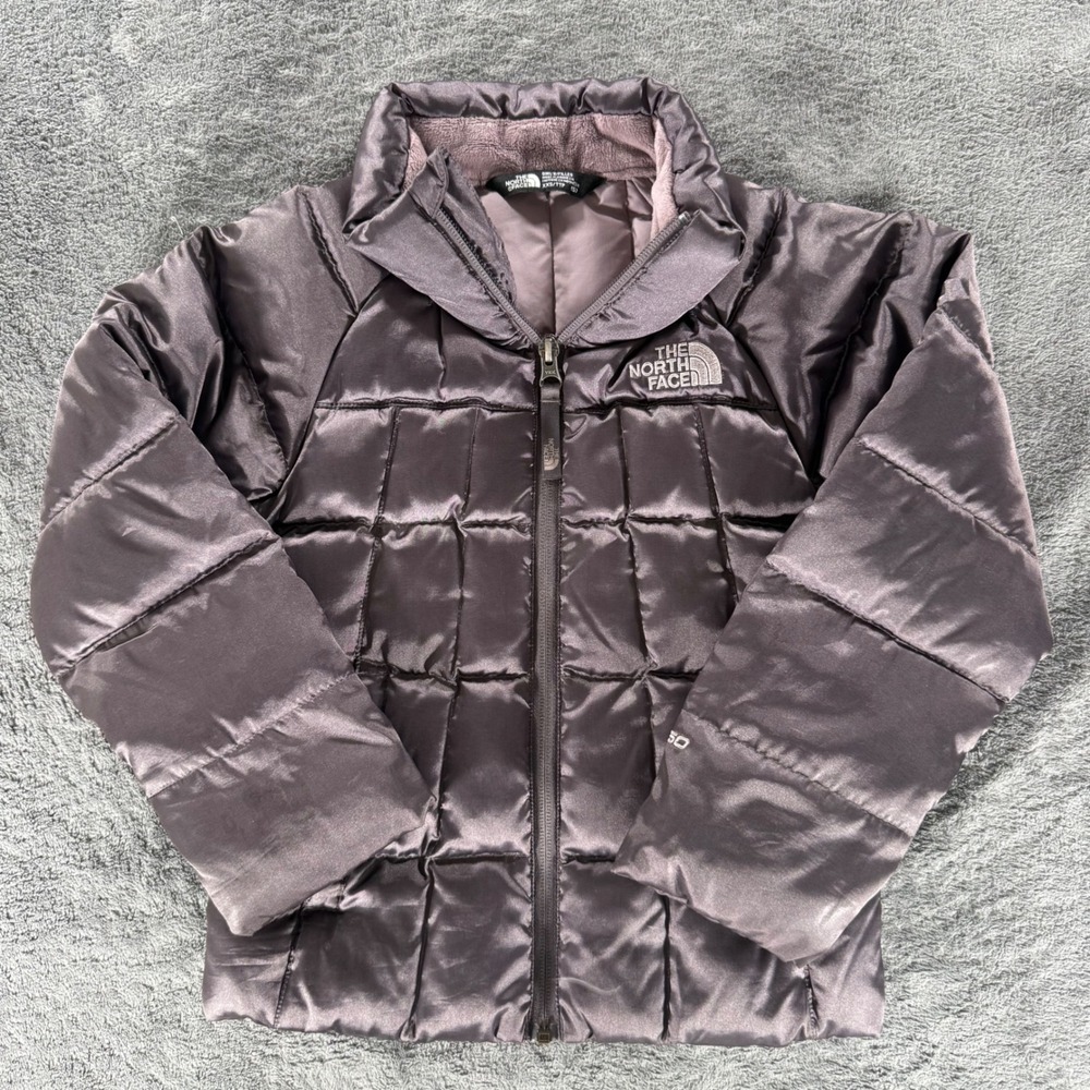The North Face Puffer Jacket Girls XXS 5 Purple 550 Down Quilted Acalia Coat